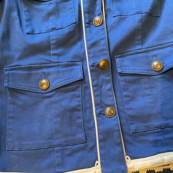 Boden Royal Blue Military Jacket with Contrast Trim – Size 12 - Picture 9 of 14